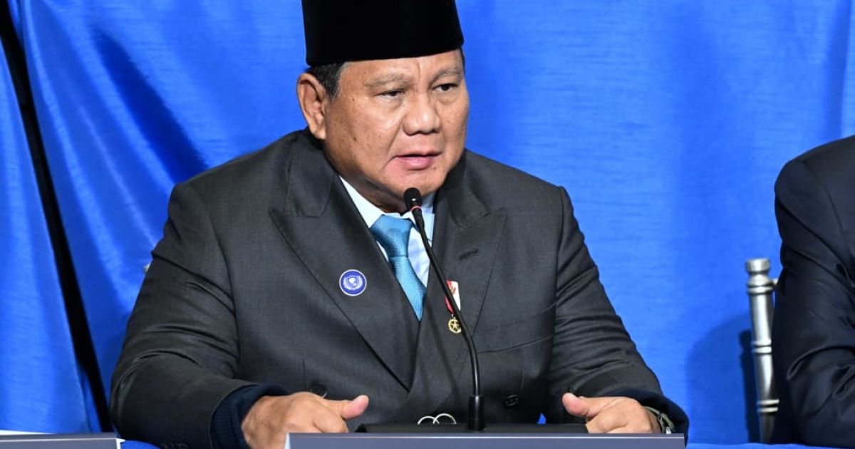 Indonesian President Prabowo Subianto speaks at the first meeting of the Board of Peace in Washington DC on Thursday, 19 February 2026 (Photo/Presidential Secretariat)