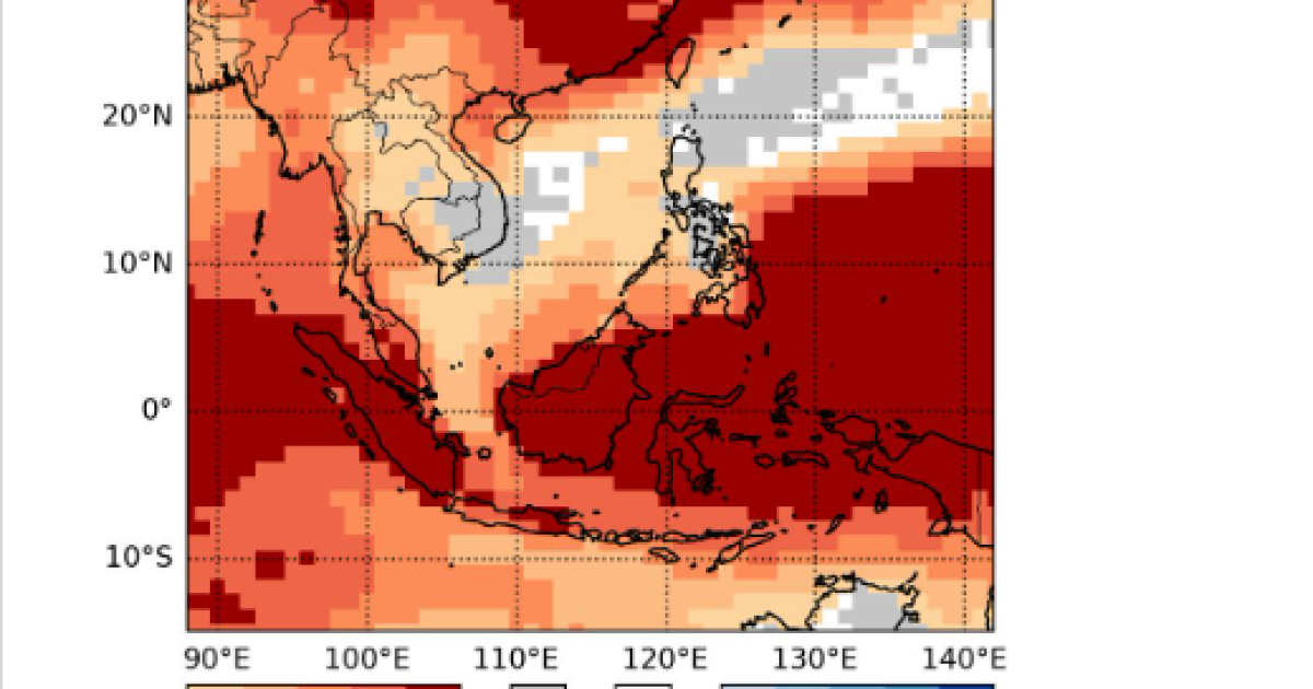 ASMC imagery temperature shows that one-third of the Southeast Asia region will face above-normal heatwaves, especially in Indonesia, Malaysia, and Singapore, from March to May period (Photo/ASEAN Specialised Meteorological Center)