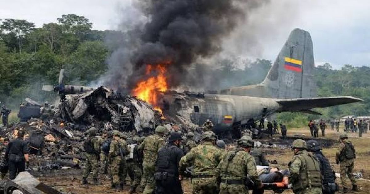 Rescue operation is taking during military aircraft, carrying 128 personnel crashed in southern Colombia on Monday, 23 March 2026 (Photo/X)