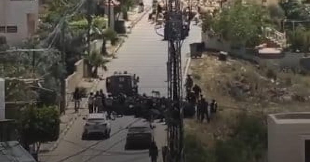Israeli soldiers try to force Palestinian people who are living in the West Bank to move out of the area on Saturday, 23 May 2026 (Photo/WAFA)