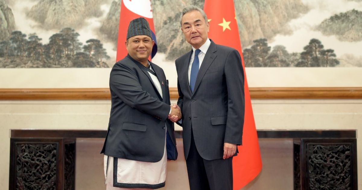 Nepal's Foreign Minister Shisir Khanal (left) met China's Foreign Minister Wang Yi on Monday, 15 June 2026 in Beijing (Photo/X/Shisir Khanal)