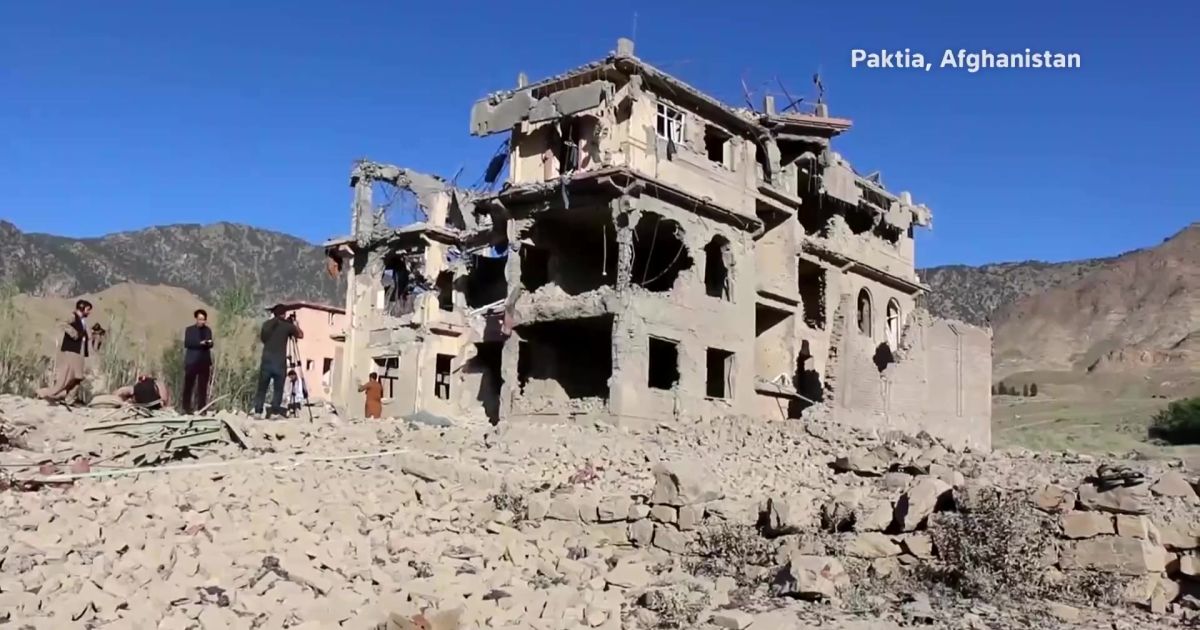 A building is badly damaged as the result of Pakistani air strikes in the eastern Afghanistan border in Paktia Province on Sunday, 28 June 2026 evening (Photo/X/Trek)