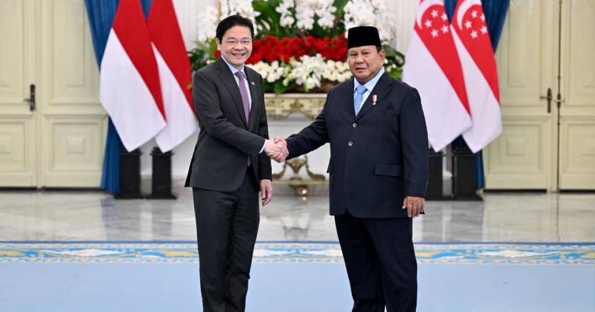Indonesian President Prabowo Subianto (right) and Singapore PM Lawrance Wong meet in Jakarta on Monday, 6 July 2026 at Leaders' Retreat (Photo/Presidential Secretariat)