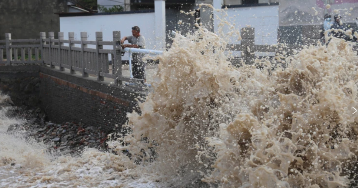 Impacts of typhoon Bavi that landed in China on Sunday, 12 July 2026 (Photo/X/damon1205)