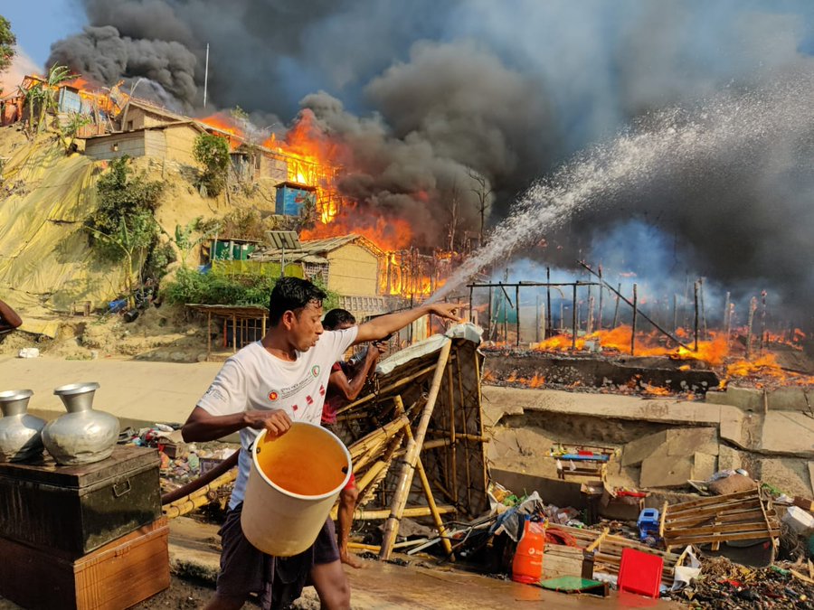 Thousands Rohingya Refugees Affected as Fire Breaks at Cox’s Bazar Camp Site