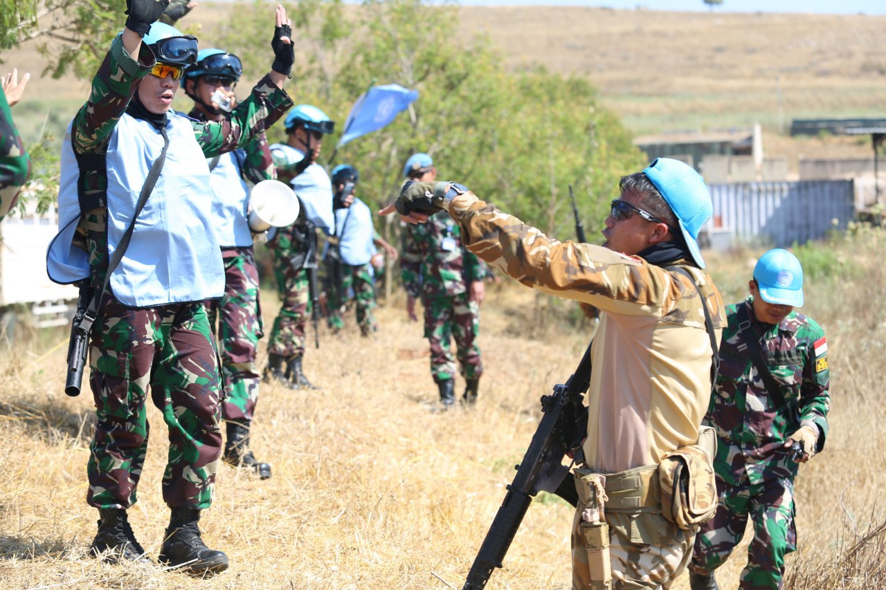 Indonesia peacekeepers Hold Exercise in Israel-Lebanon Border
